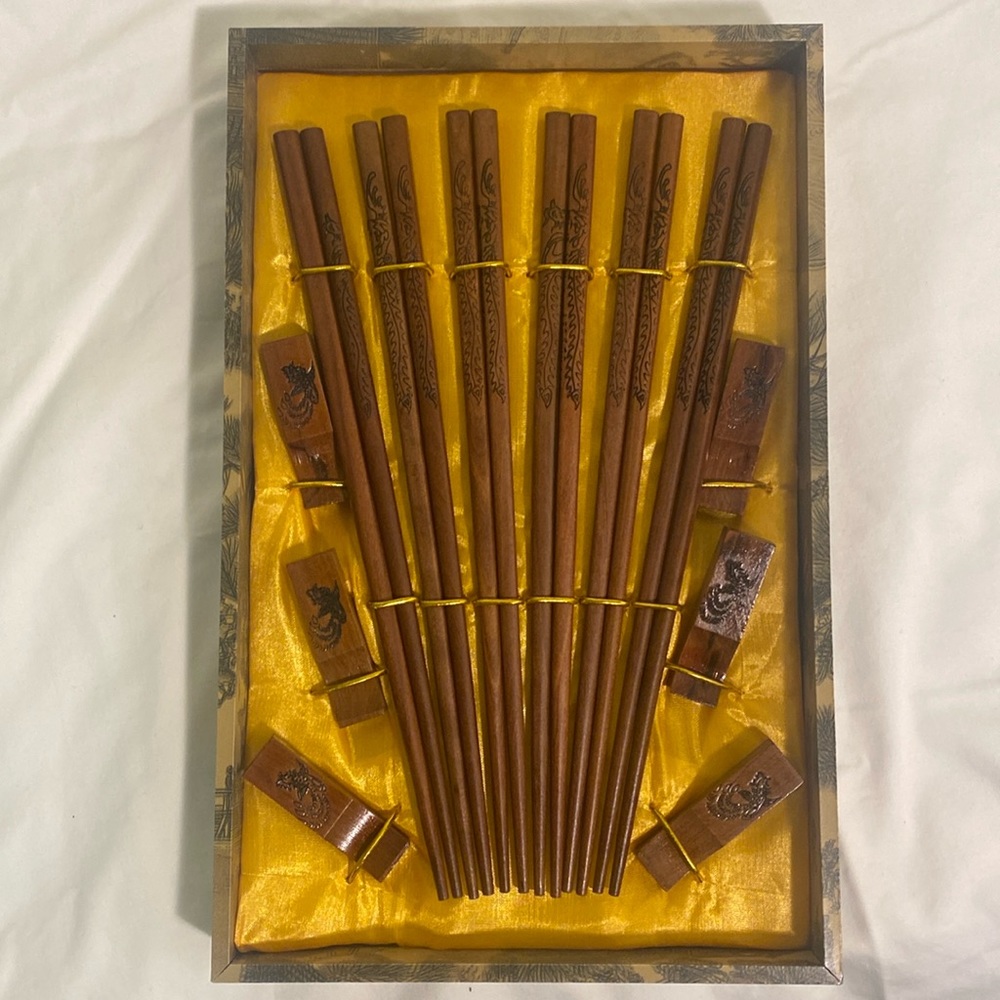 New Bamboo Chopsticks set of 6